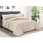 Couette en fausse fourrure douce spiga beige 2 double