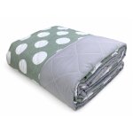 Couette noeud ? couvre - lit matelass  pois verts ? mi - saison, microfibre douce ? fabriqu en italie ...