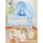 Couffin à capuche - parure de lit amélie blanche + bleue Couffin à capuche - parure de lit amélie blanche + bleue