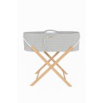 Couffin fait main boho avec support - gris clair