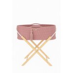 Couffin fait main boho avec support - rose pastel