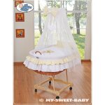 Couffin mo�se avec baldaquin - ours en peluche avec n?ud, blanc