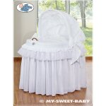 Couffin mose en osier avec capote pliable - petit prince princesse blanc
