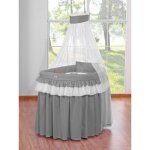 Couffin en osier avec baldaquin - petit prince princesse anthracite