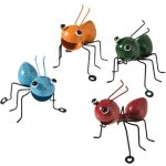 (couleur:orange, rouge, vert, bleu)lot de 4 d�corations de fourmis en m�tal - sculpture murale - sculptures ...