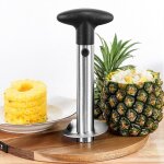 Coupe - ananas, s�parateur de c?ur d'ananas, 23, 2 x 9, 8 cm, acier inoxydable, noir
