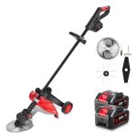 Coupe - bordure � batterie 10 pouces , manche pliable de 140 cm, coupe - herbe avec roues et 3 types ...