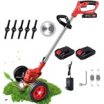Coupe - bordure de jardin sans fil 24v � lame m�tallique avec batterie li - ion 4 ah et chargeur de batterie, ...