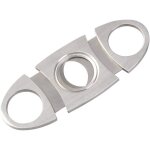 Coupe - cigares de poche � double guillotine en acier inoxydable, argent�