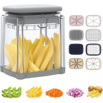 Coupe frite, 4 en 1 decoupe legumes manuel avec avec 4 lames interchangeables mandoline dicer � presse ...