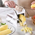 Coupe - frites multifonctionnel - noir, ustensile de cuisine en acier inoxydable