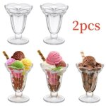 Coupes � glace, 2pcs coupe � glace en verre, forme de trompette, coupe � dessert, pour restaurant, cuisine, ...