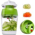 Coupe l�gumes spirale avec bo�te 4 en 1 spiraliseur de l�gumes spiralizer legume spaghetti mandoline ...