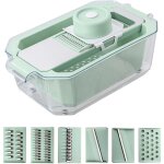 Coupe - l�gumes, tranche - l�gumes, coupe - pommes de terre, 6 lames interchangeables avec fruits, multi ...