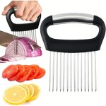 Coupe oignon manuel, fourchette � oignon, trancheuse cuisine, coupe tomates en tranches, oignon cutter, ...