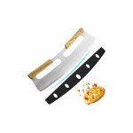 Coupe pizza, couteau  pizza en acier inoxydable 35 avec manche en bois, coupe - pizza professionnel ...