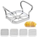 Coupe - pommes 5 en 1 en acier inoxydable : coupe - fruits, coupe - frites, coupe - pommes multifonction, ...