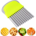 Coupe pomme de terre, couteau ondul  frites, coupe patate, couteau ondul en acier inoxydable, coupe ...