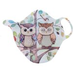 Coupelle repose - sachet de thé couple de chouettes Coupelle repose - sachet de thé couple de chouettes