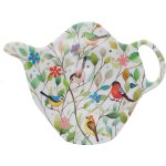 Coupelle repose sachet de thé oiseaux dans les branches Coupelle repose sachet de thé oiseaux dans les branches