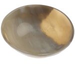 Joe sayegh - coupelle ronde en corne naturelle blonde - 6. 5cm de diamtre - pice artisanale unique ...