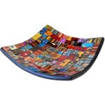 Coupelle vide poche artisanale rouge et bleu