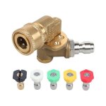 Coupleur pivotant pour nettoyeur haute pression avec 5 embouts de pulvrisation, rotation  90 degrs, ...