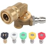 Coupleur pivotant pour nettoyeur haute pression avec 5 embouts de pulvrisation, rotation  90 degrs, ...