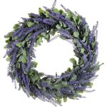 Couronne de fleurs de lavande artificielles � suspendre � une porte, pour mariage, fen�tre, d�coration ...