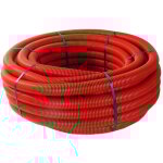 Couronne de gaine tpc rouge diamtre 90mm, longueur 25m.