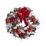 Couronne de no�l artificielle de 35cm, couronne de no�l ext�rieure pour porte d'entr�e, d�coration de ...