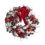 Couronne de no�l artificielle de 40cm, couronne de no�l ext�rieure pour porte d'entr�e, d�coration de ...