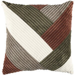 Coussin 40x40 cm patchwork collection anthony marron blanc et vert