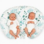 Coussin d'allaitement double + housse amovible - menthe eucalyptus