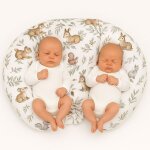 Coussin d'allaitement double + housse amovible - olive des bois