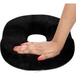 Coussin assise mmoire de forme - 41 x 33 x 6 cm en velours noir - coussin orthopdique coccyx pour soulager ...