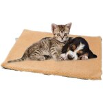 Coussin auto - chauffant pour chien - 60 x 64 cm - couleur kaki - doudoune polaire, lavable, confortable ...