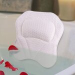 Coussin de baignoire spa antidrapant, 6 ventouses puissantes, repose - tte et cou confortables, soutien ...