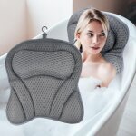 Coussin de bain antidrapant, coussin de bain avec technologie air mesh 4d et 6 ventouses, accessoires ...