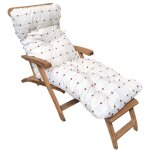 Coussin bain de soleil pompons rouges