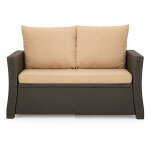 Coussins de canap� meubles de jardin en r�sine tress�e beige, coussins balan�oire d'ext�rieur 130x60x50cm ...