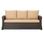 Coussins de canap� meubles de jardin en r�sine tress�e beige, coussins balan�oire d'ext�rieur 140x50x50cm ...