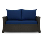 Coussins de canap� meubles de jardin en r�sine tress�e bleu, coussins balan�oire d'ext�rieur 120x50x50cm ...