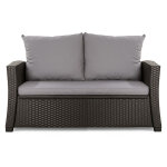 Coussins de canap� meubles de jardin en r�sine tress�e gris, coussins balan�oire d'ext�rieur 110x50x50cm ...