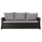 Coussins de canap� meubles de jardin en r�sine tress�e gris, coussins balan�oire d'ext�rieur 160x60x50cm ...