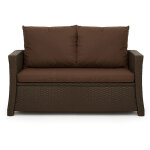 Coussins de canap� meubles de jardin en r�sine tress�e marron, coussins balan�oire d'ext�rieur 120x50x50cm ...