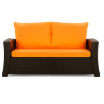 Coussins de canap� meubles de jardin en r�sine tress�e orange, coussins balan�oire d'ext�rieur 110x60x50cm ...