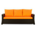 Coussins de canap� meubles de jardin en r�sine tress�e orange, coussins balan�oire d'ext�rieur 140x60x50cm ...