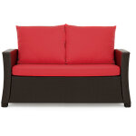 Coussins de canap� meubles de jardin en r�sine tress�e rouge, coussins balan�oire d'ext�rieur 120x50x50cm ...