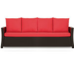 Coussins de canap� meubles de jardin en r�sine tress�e rouge, coussins balan�oire d'ext�rieur 180x60x50cm ...